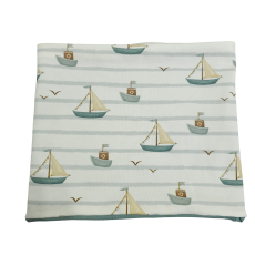 Wendeschlupfschal Küstenkind Boote (innen mint)